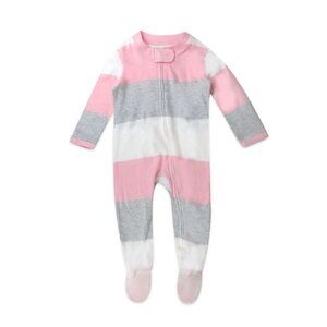 Honest Baby Newborn Organic Cotton Long Sleeve Sleep N Play Footed Pajamas / Str